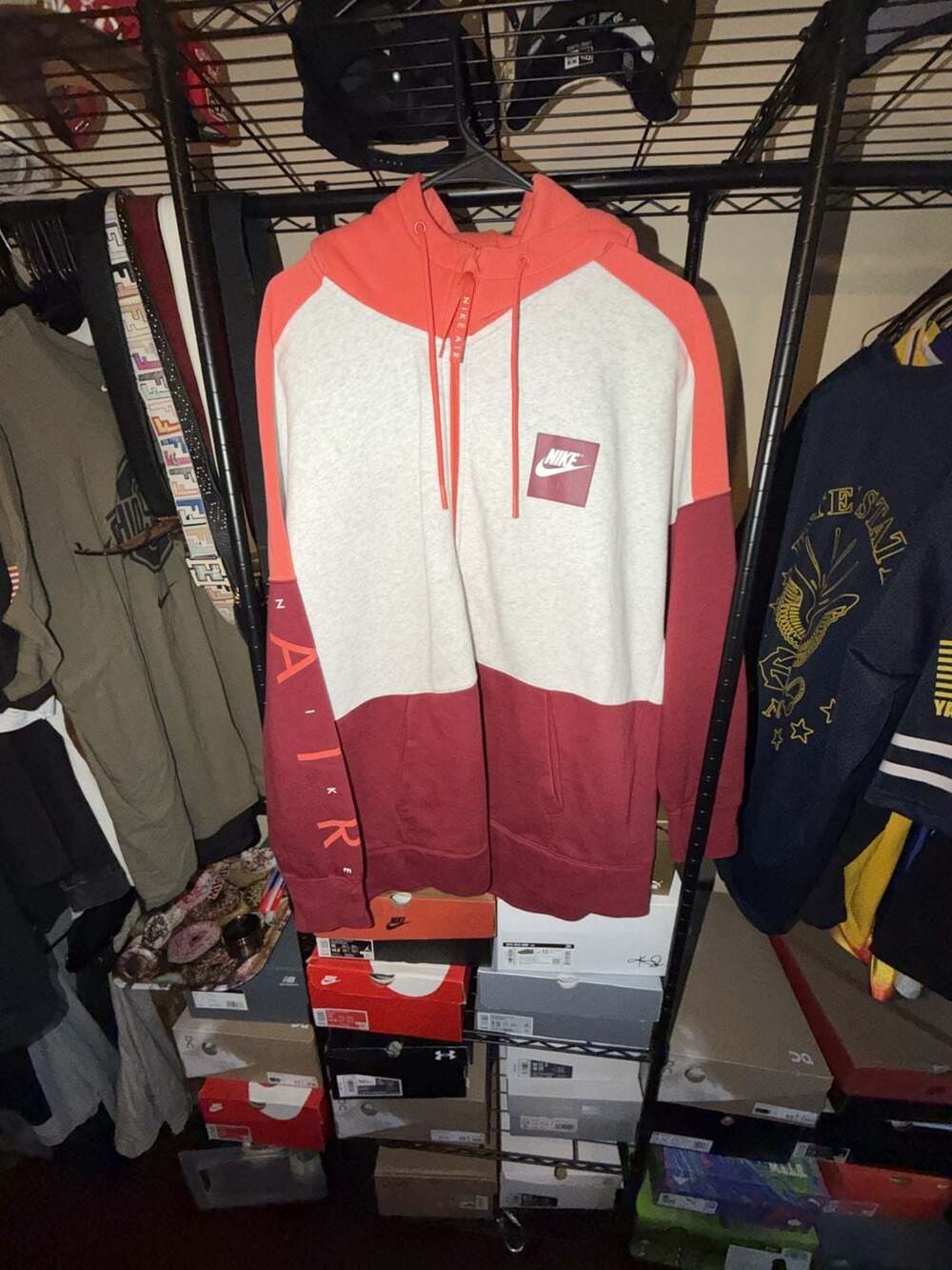 Nike Air Full Zip Colorblock Hoodie Size XL Multi